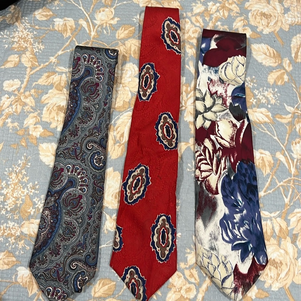 3 Pierre Cardin ties; 2 vintage and 1 silk